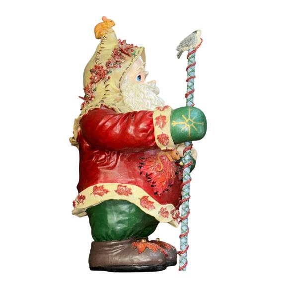 Christopher Radko Vintage Woodland Winds Frosty Leaf Santa 13.75” Tall Resin - Picture 4 of 7
